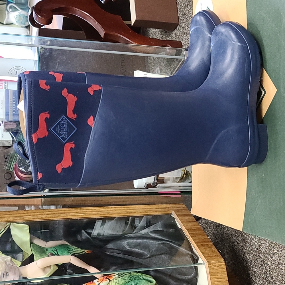 Muck Boots dachshund navy print sz 8